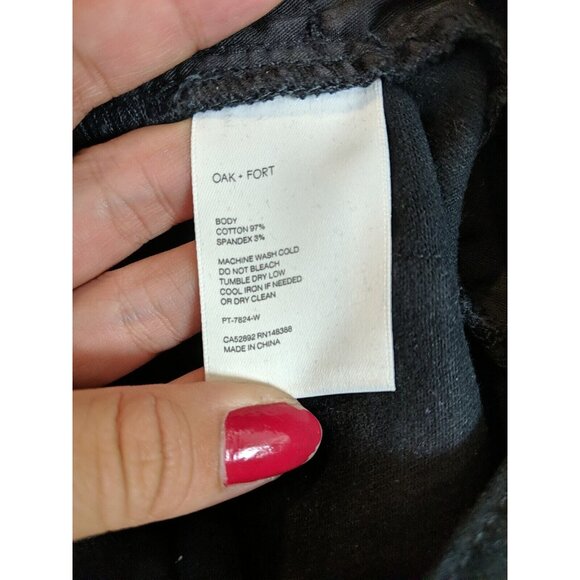 Oak Fort Women's Black High Waisted Jeans Raw Hem Size 25 - Picture 8 of 9